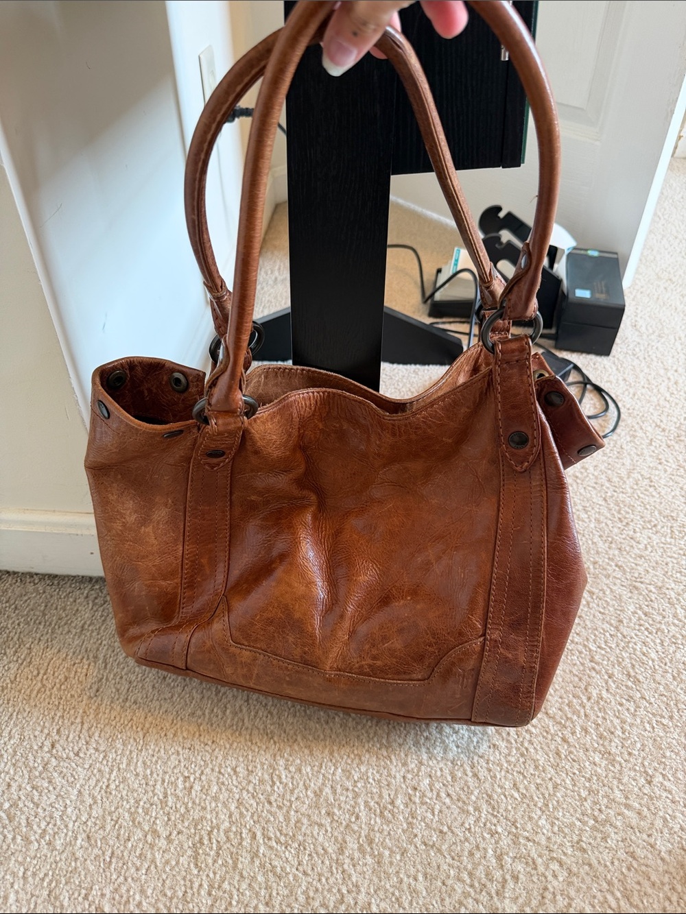 Frye Cognac Brown Leather Shoulder Bag